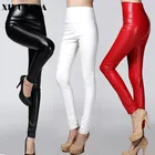 Осенне-зимние женские тонкие бархатные брюки из искусственной кожи, Женские сексуальные эластичные Стрейчевые брюки из искусственной кожи, женские узкие брюки-карандаш