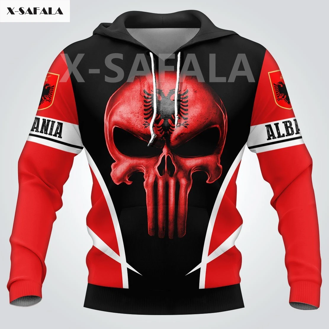 

Albania USA Skull Eagle Country Map Flag Name 3D All Printed Hoodie Man Women Harajuku Zipper Pullover Sweatshirt Jacket