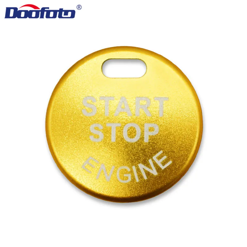 Doofoto Автомобильная наклейка для внутреннего интерьера Start Stop стильная кнопка Зажигания для автомобиля покрытие кольцо для Nissan Qashqai X-trail T32 Rogue МУРАНО Teana аксессуары - Название цвета: Golden Cover
