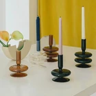 Стеклянная свеча, вертикальный конус, держатель свечей для фотографий, украшение для вечевечерние НКИ и свадьбы