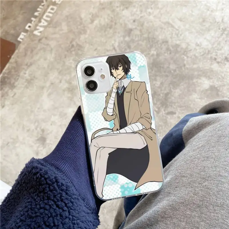 

Bungo Stray Dog Phone Case For iphone 5s 6 7 8 11 12 plus xsmax xr pro mini se Transparent Cover Fundas Coque