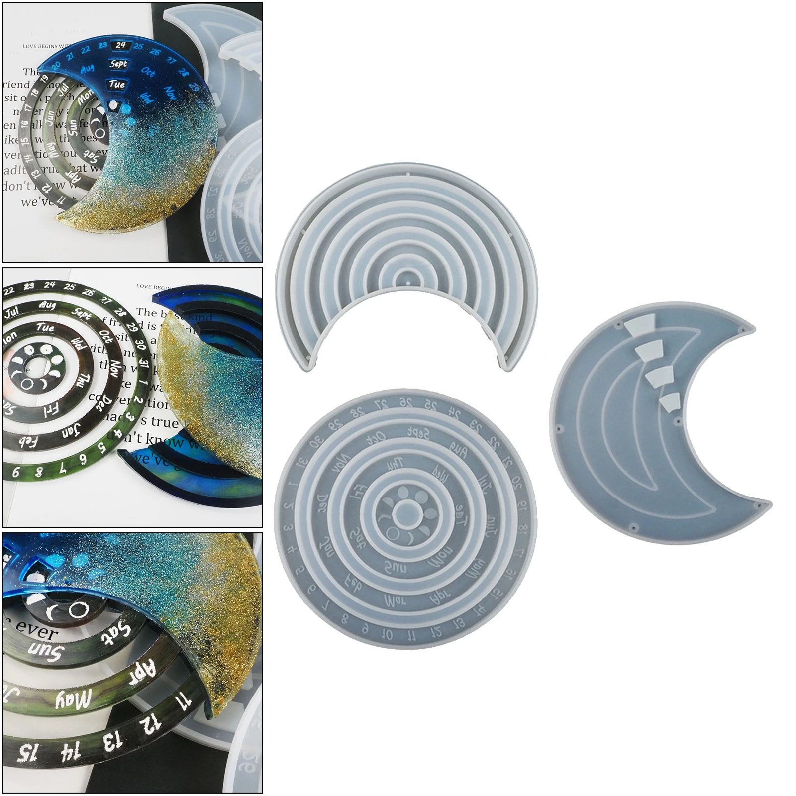 

Силиконовые формы для украшений «сделай сам», вечный календарь, каучуковые украшения для дома, офиса, гостиной, настенные часы, украшение