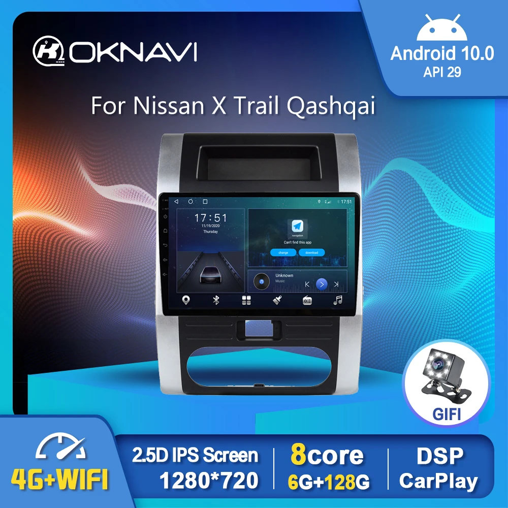 

10-дюймовое умное автомобильное радио Android 10,0 для Nissan X Trail Qashqai 2007-2015 GPS Видео Мультимедиа Стерео Автомобильный плеер Carplay IPS экран