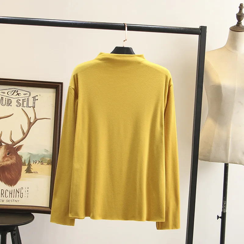 Женская Весенняя футболка женские вязаные топы однотонная майка с высоким