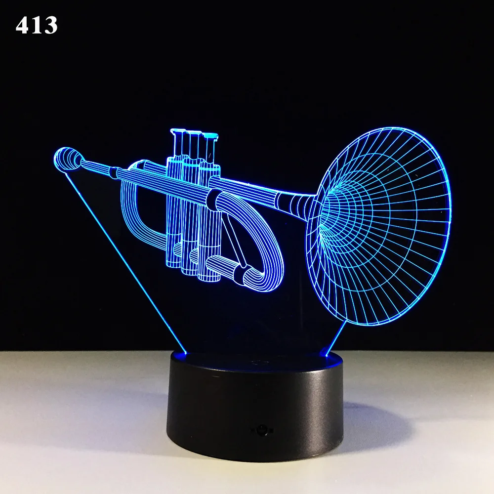 Model 8 Гитара набор барабанов саксофон, Музыка Примечания 3D ночник 7/16 цветов дистанционного дети друзья подарок игрушки модные украшения - Испускаемый цвет: Model 8