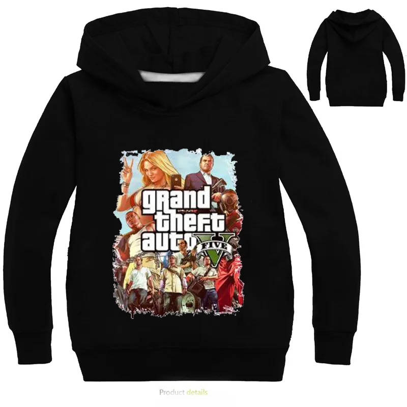 Детские толстовки с капюшоном Grand Theft Auto GTA детские футболки длинным рукавом топы