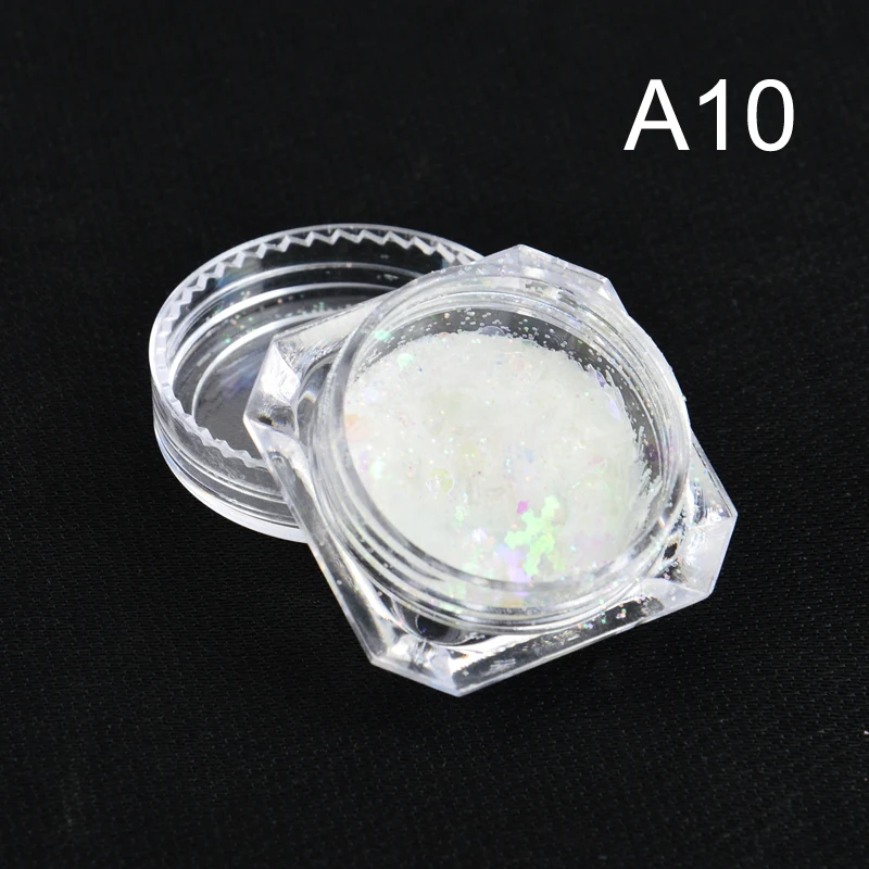 

1PC AB Color Nail Glitter Flakes Mermaid Chameleon Sequins Powder Irregular Star Heart Round Snowflake Nail Art Decoration