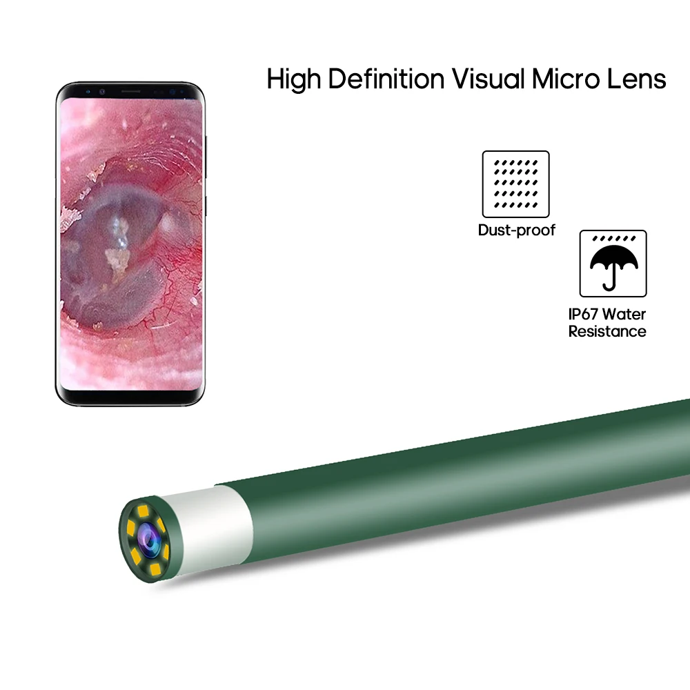 Медицинская ложка эндоскоп для чистки ушей мини камера извлечения воска