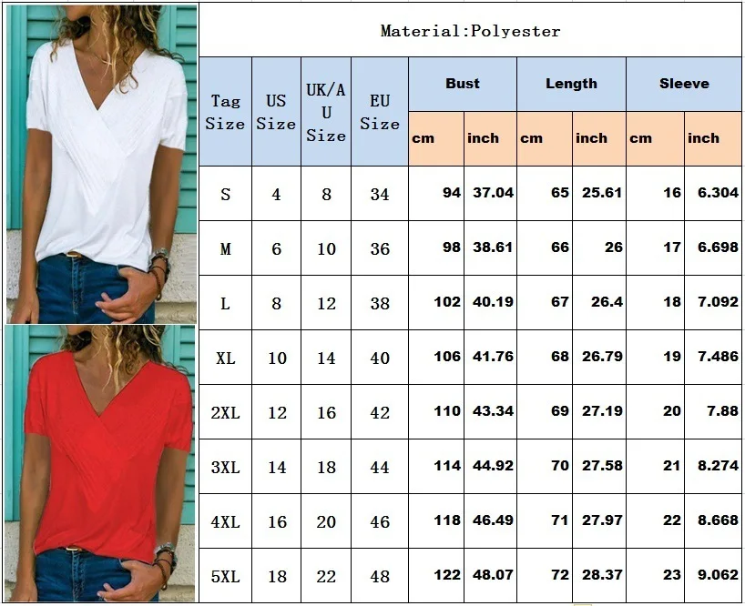 

Women T-Shirts Casual Short Sleeve V Neck Ruffles V Neck TShirt Cotton Blends T-Shirt Casual Tops Plus Size 5XL White Tunic