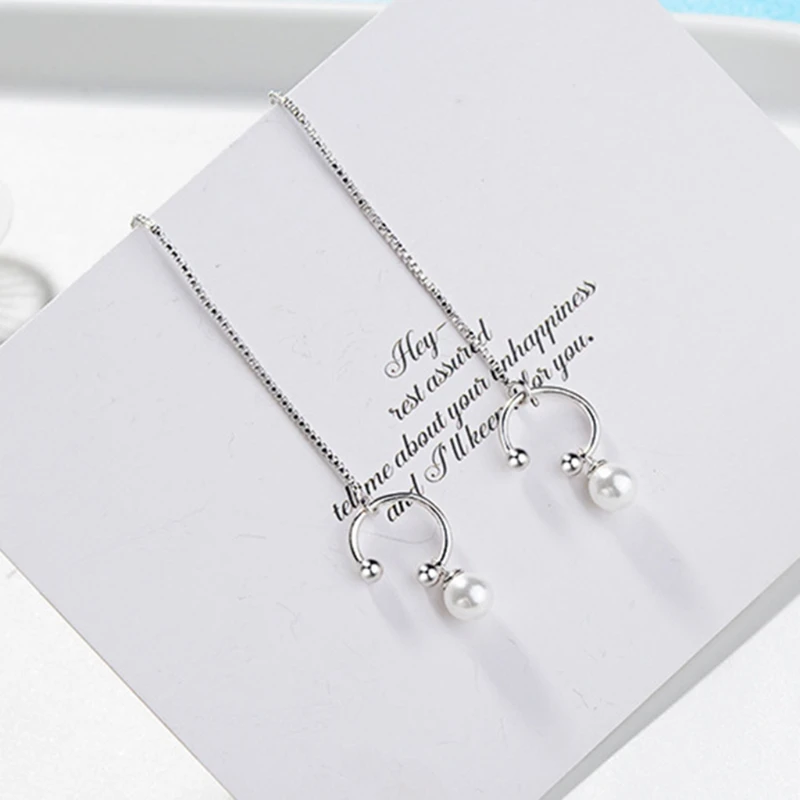 Pearl Dangle Earrings U Shape 1 Pair Net Red Personality One-piece Ears Ear-rings | Украшения и аксессуары