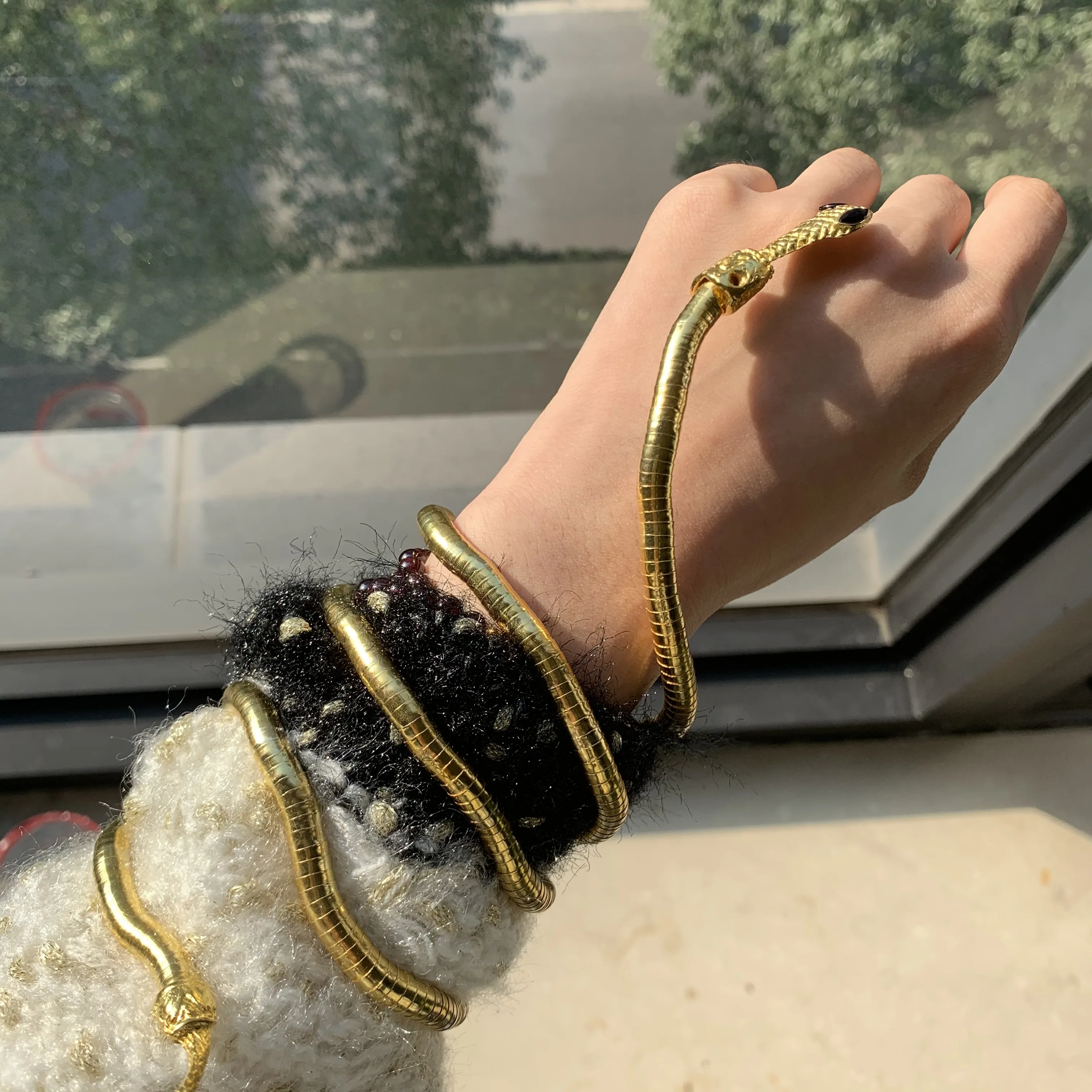 Многослойное ожерелье FFLACELL в стиле панк колье и браслет из металлического сплава