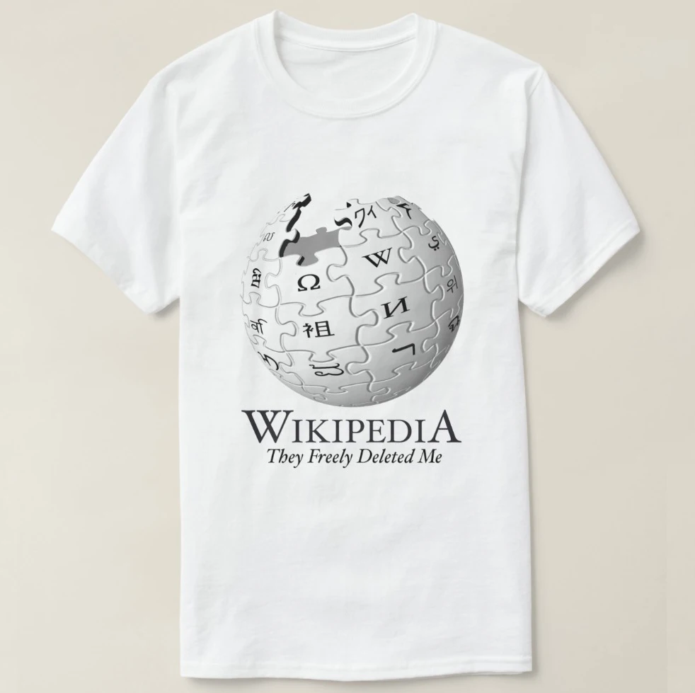 2019 Мужская хлопковая футболка с принтом короткий рукав Википедия удалила меня