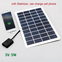 5 v 5w 7 5w solar panel with stabilizer for cell phones polycrystalline solar battery output charger port charge regulators