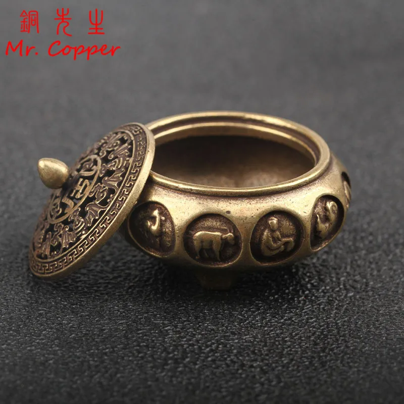 Античная бронзовая китайская горелка для благовоний 12 знаков зодиака украшения