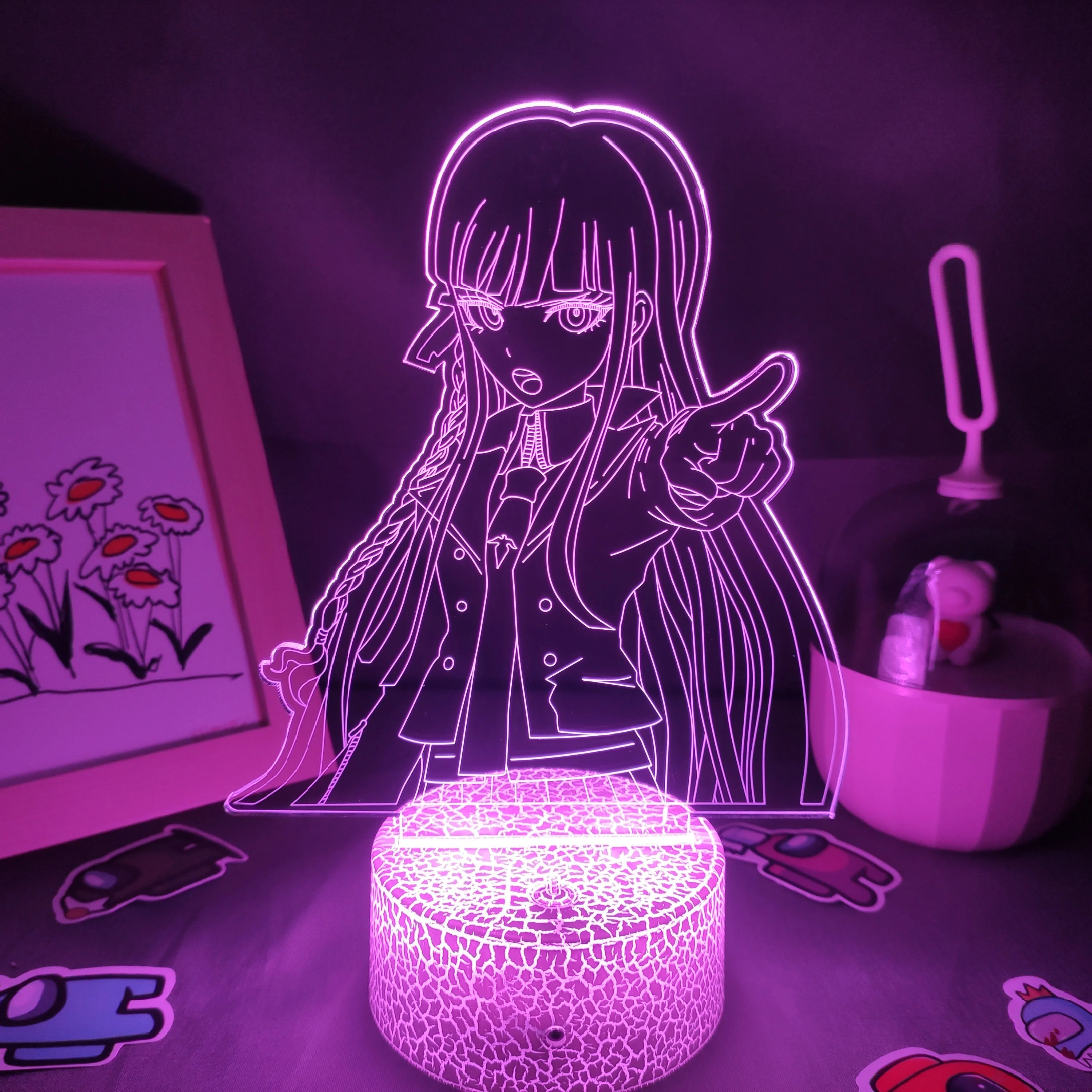 

Anime Danganronpa Led Figure Kyoko Kirigiri Night Lights Fun Cool Gift For Friend RGB Game Lava Lamp Bedroom Bedside Desk Decor