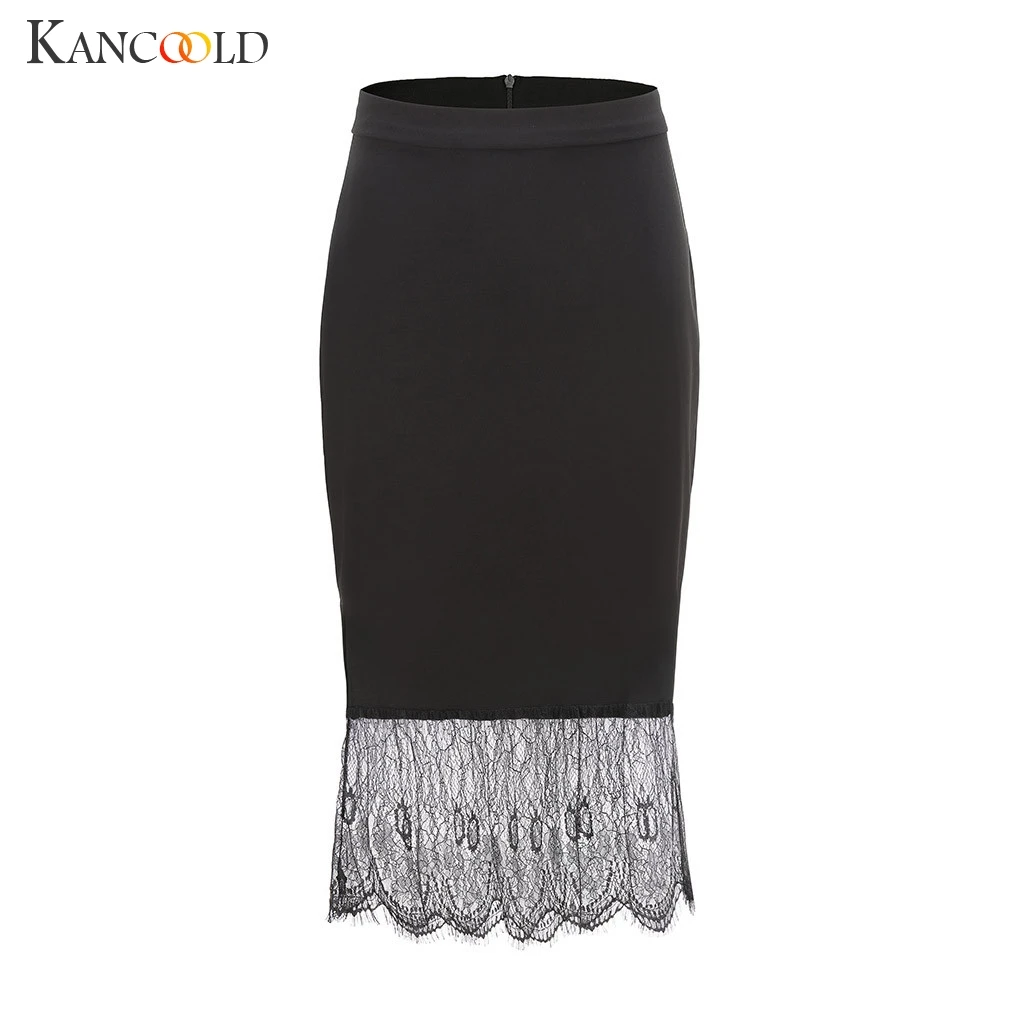 

KANCOOLD skirt sexy women's fashion ladies lace zipper slim skirt pencil mini skirt waist slim party Knee-Length Zip Slim Skirt