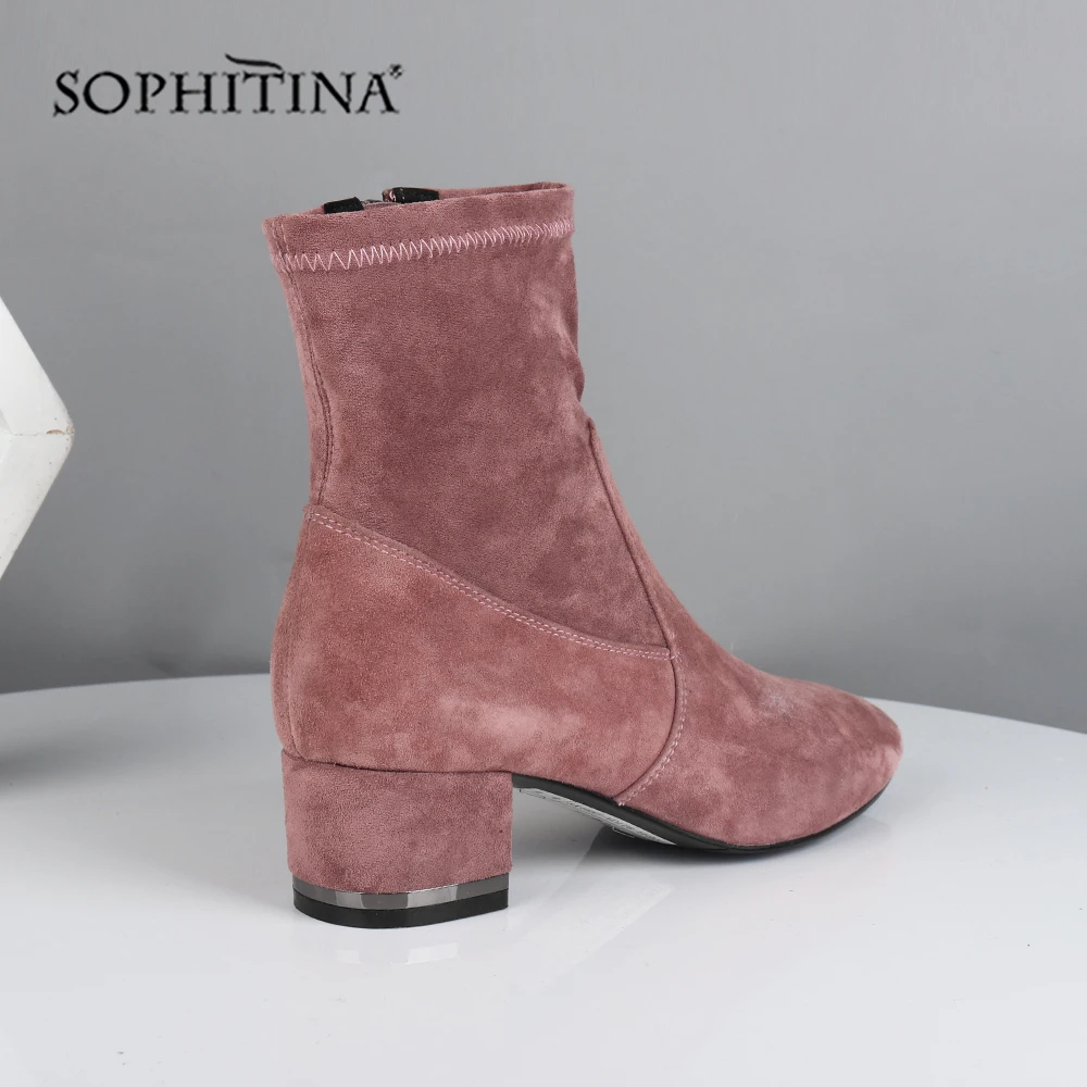 SOPHITINA/пикантные ботинки с острым носком Высококачественная детская замшевая