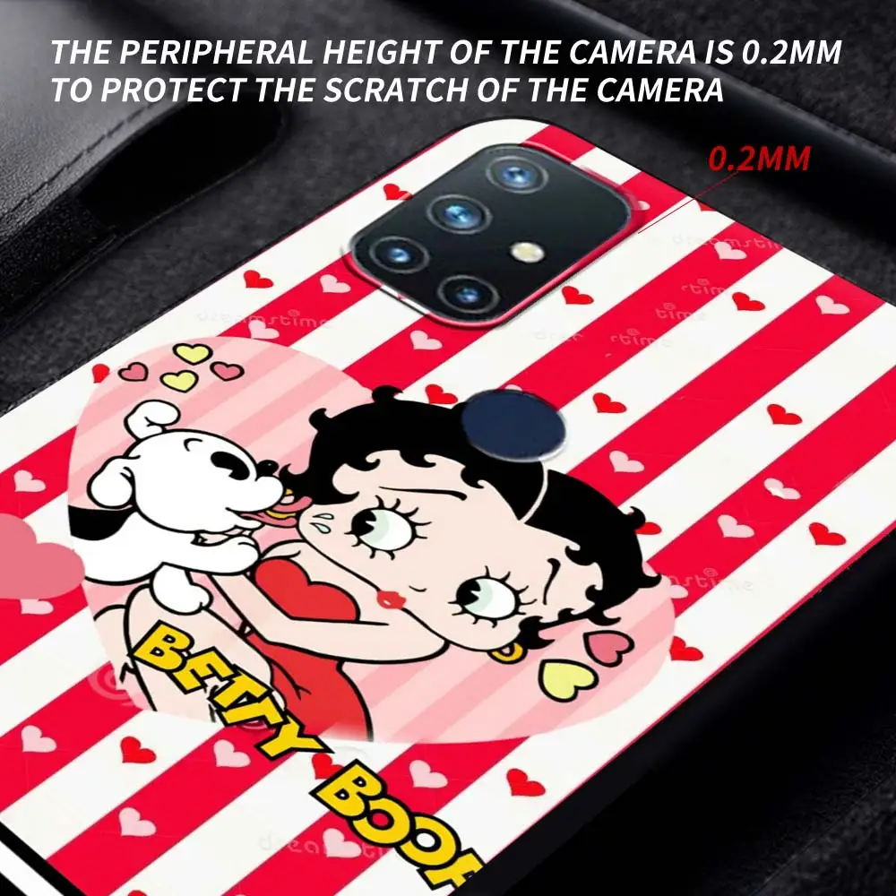 

For OnePlus 8 Nord 7Pro Case For One Plus Z N10 5G 8T 7 Pro n100 7T 6T Full Protection Soft Phone Cover Betty Boop Cartoon Girl