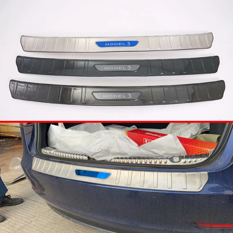 

Задняя панель из нержавеющей стали для Tesla Model 3 2017 2018 2019