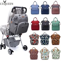 lequeen nappy backpack bag mummy large capacity bag mom baby multi function waterproof outdoor travel diaper bags for baby care