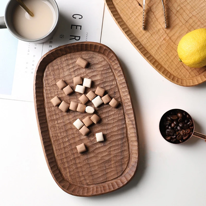 

Musowood Janpnese стиле ручной работы деревянные под кофе, тарелки вишневого дерева Чай декоративный поднос лотки пластин