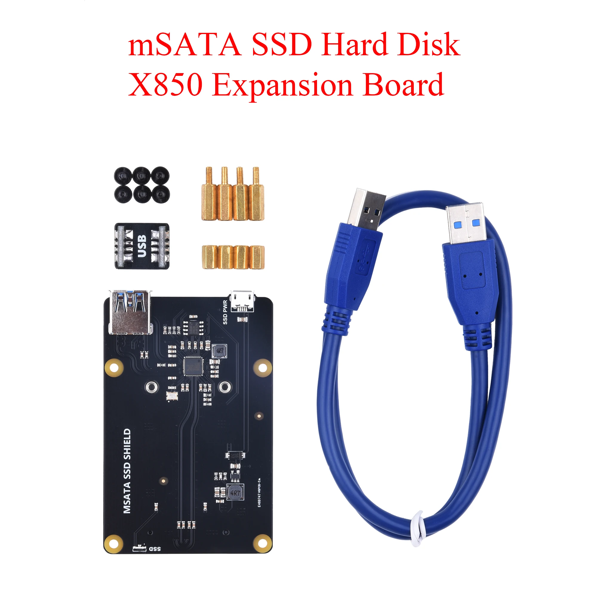Плата расширения MSATA SSD для жесткого диска X850 USB3.0 Удлинительный модуль Raspberry Pi 4B 3B +