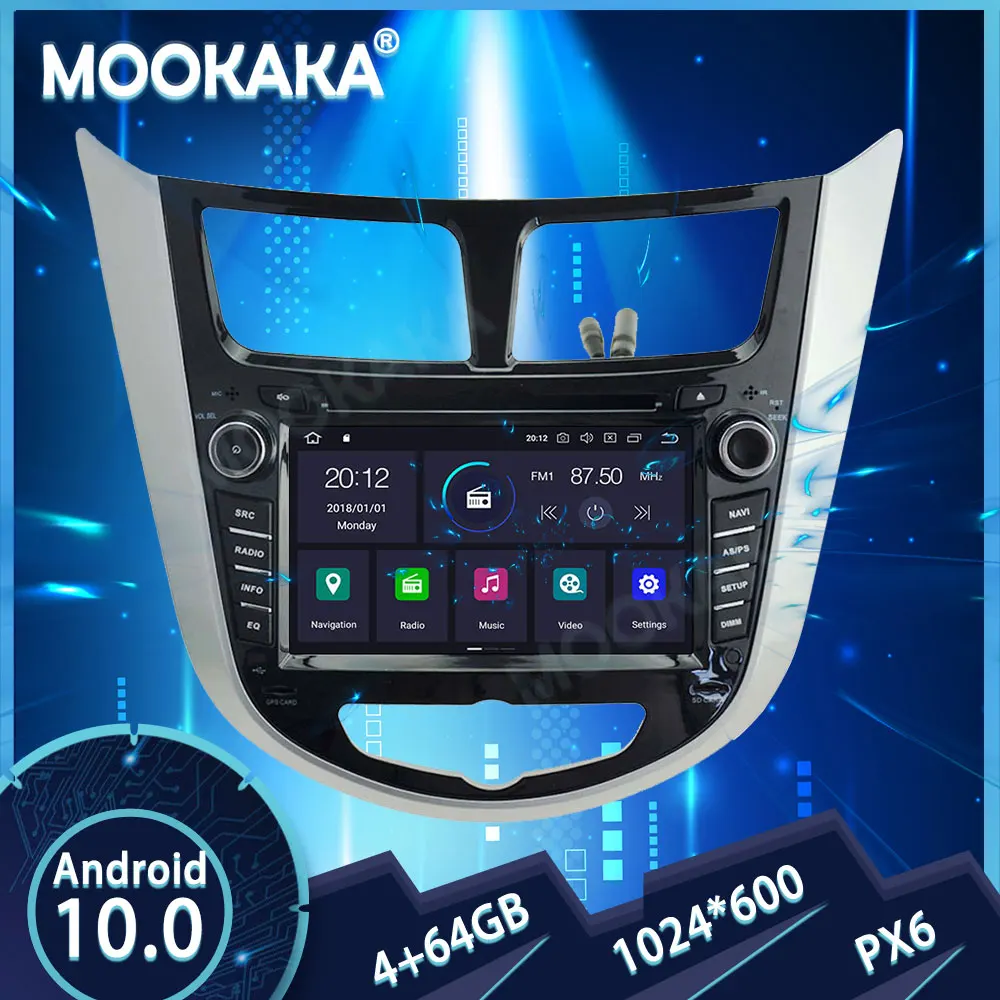 

Автомобильная Мультимедийная система PX6 IPS Android 9. 0 4 + 64G для Hyundai Verna 10,0-2011 GPS Navi автомобильный стереомагнитофон DSP Carplay