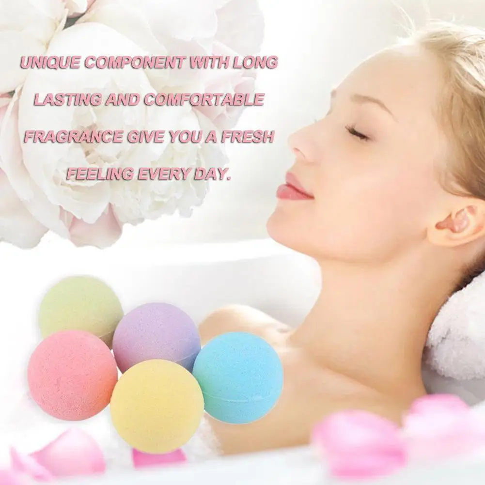 

20g 5pcs Bath Salt Ball Body Skin Whitening Cleaning Natural Bubble Shower Ease Stress Relax Bombs Body Ball Bath Salt