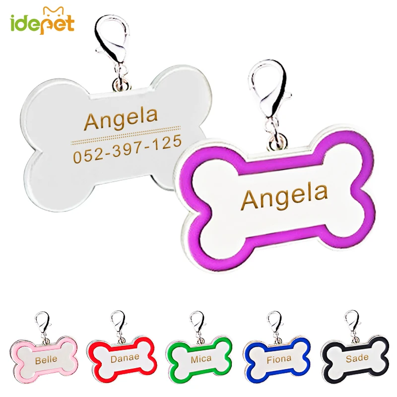 

Free engraving Pet Dog Cat Collar Accessories Decoration Pet ID Name/Phone Collar Dog Tags Collars stainless Cat Tag Customized