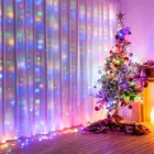 Сказосветильник светодиодная гирлянда-занавеска, рождественсветильник гирлянда, светодиодная Рождественская гирлянда для вечерние НКИ, внутреннего дворика, украшение на окно, 5Z