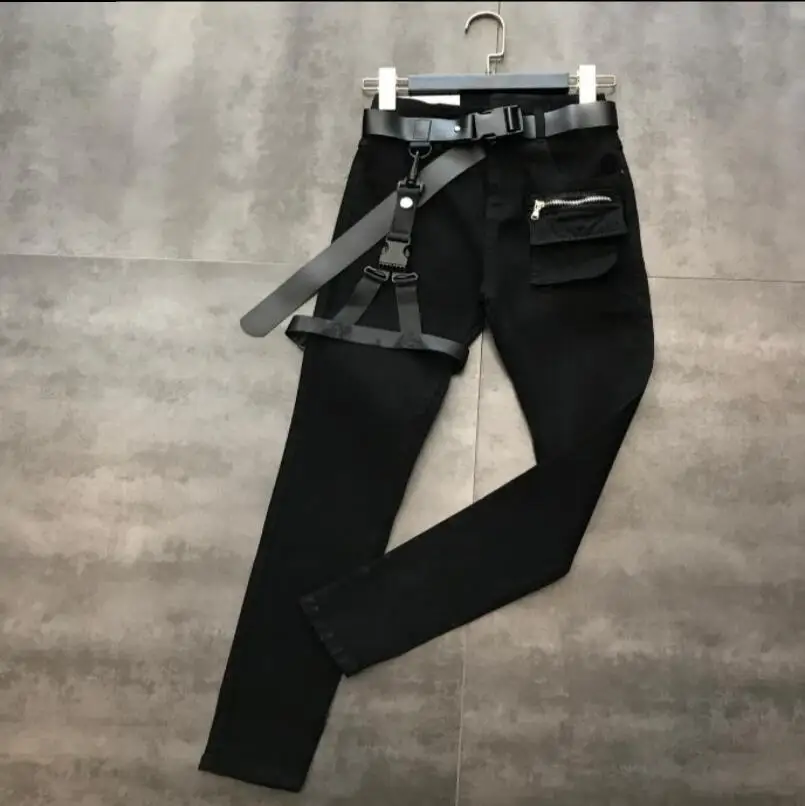 Женские джинсы с карманами на молнии черные джинсовые брюки-карандаш Стрейчевые