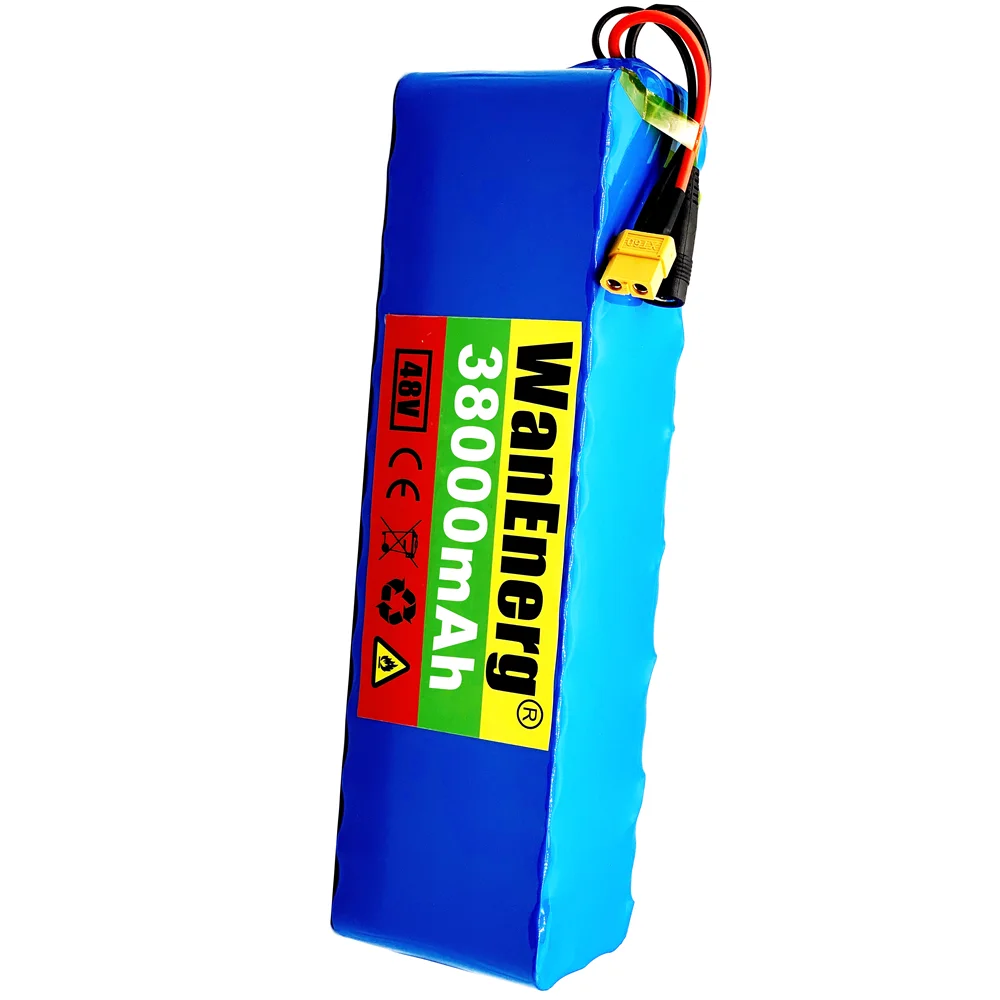 

XT60 Plug 48V38000mAh 13S3P 48V Lithium ion Battery Pack For 54.6v E-bike Electric bicycle Scooter with BMS+54.6V Charger