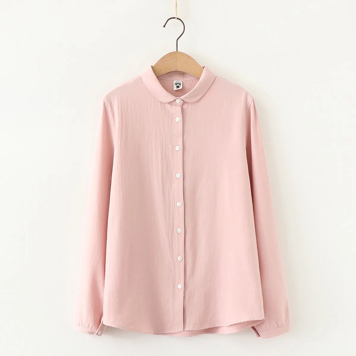 

High Quality Button Up Shirts Womens 2021 Spring Autumn Comfortable Twill Cotton Long Sleeves White Blouses Young Preppy Tops