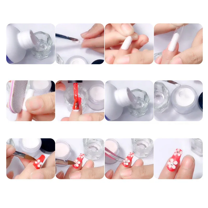 

1 Set Powder Crystal Powder Nail Extension Builder Dipping Powder Nail Art Carving Decoration For Manicure acrylic nail products
