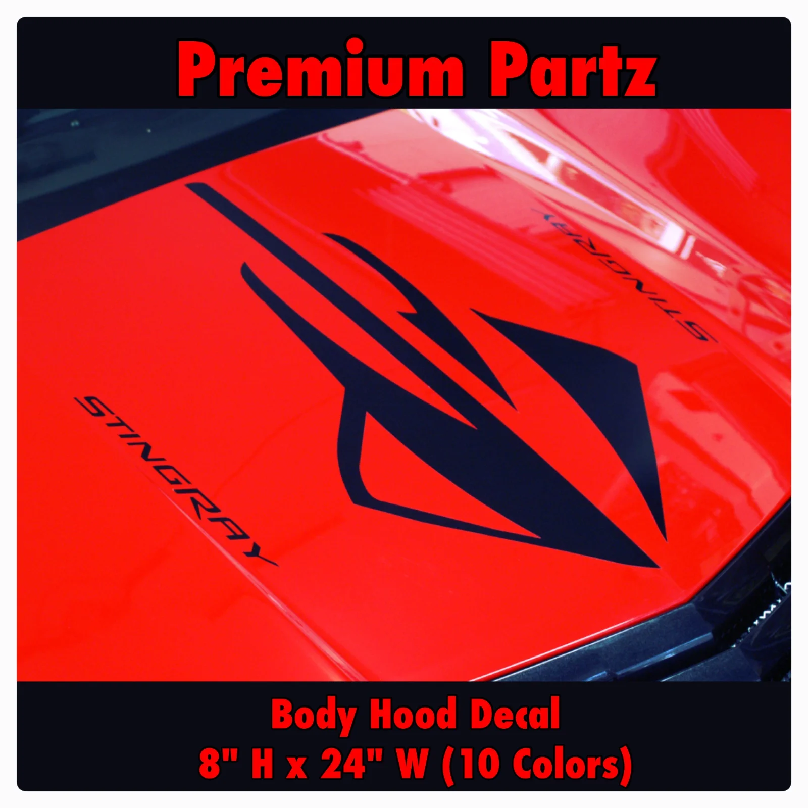 

For Chevrolet Stingray Corvette Body Hood Decal New 10 Colors Vinyl OEM-