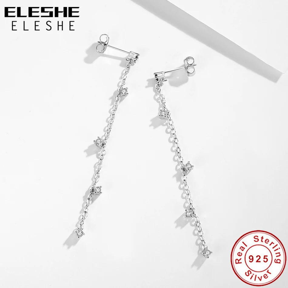 Женские серьги-подвески из серебра 925 пробы с фианитами | Украшения и аксессуары