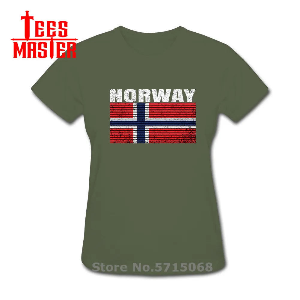 Винтажная футболка с норвежским флагом модная мужская и женская короткими