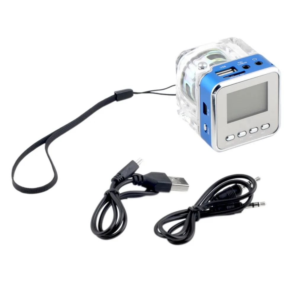 Мини динамик lcd HiFi Музыка MP3/4 плеер Micro SD/TF USB диск fm-радио