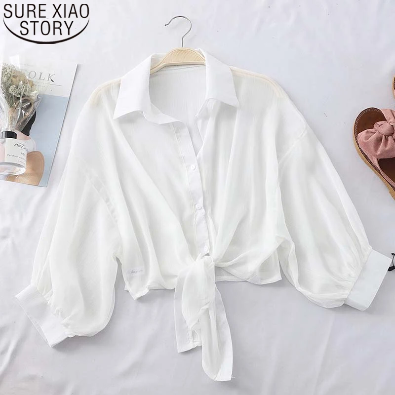 plus size blouses Slim Shirt 2021 Summer The New Fashion Women Short Shirt Stitching Shirt Round Neck Short Sleeve Women Tops and Blouse 2575 50 sexy blouses for women