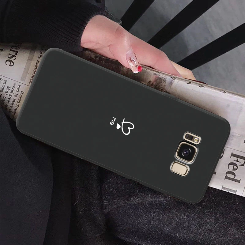 Чехол для Samsung Galaxy S8 Plus чехол S7 Edge милый мультяшный S9 простой черный силиконовый