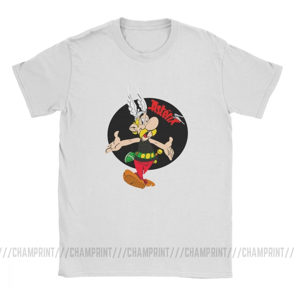 Мужская футболка из 100% хлопка с принтом Asterix And Obelix Comics коротким рукавом и круглым