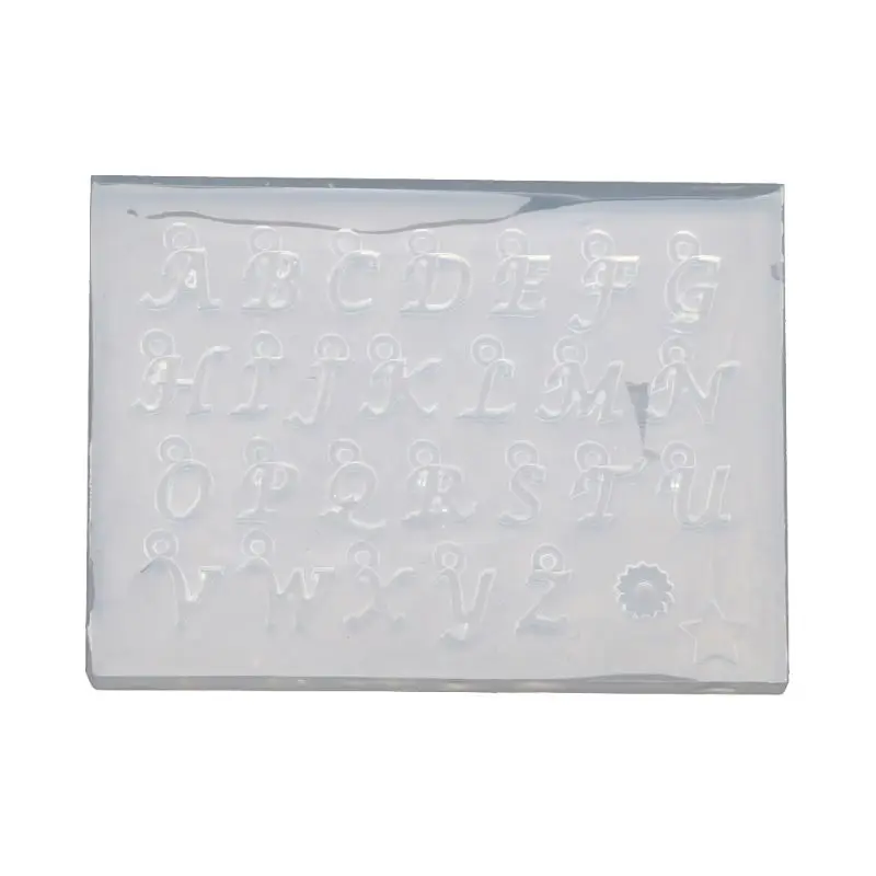 

26 Small Size English Letters Mold Kit Alphabet Pendant UV Resin Silicone Molds 652B