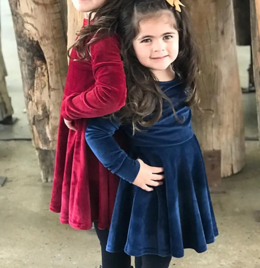 

New autumn winter baby girl velvet princess dress kids birthday party cute casual long sleeve dress