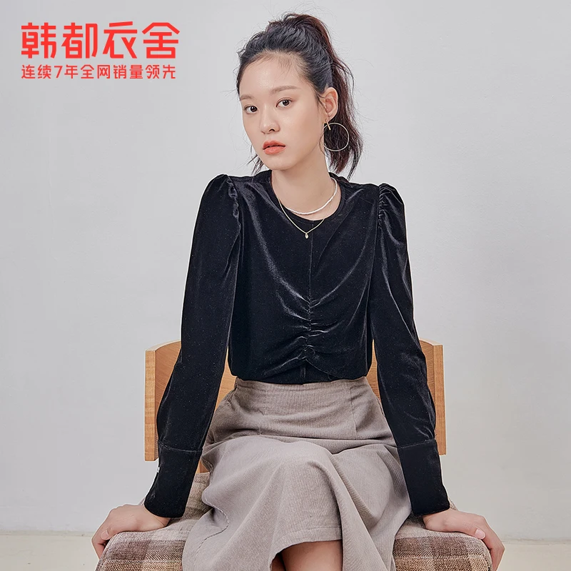 Handu Clothing House 2021 Ранняя весна новая женская одежда ретро Топ дизайн нишевая
