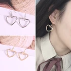 Полые геометрические серьги в форме сердца, простые милые серьги в форме сердца для женщин, модные уши, пирсинг для манжет, висячие серьги, подарок