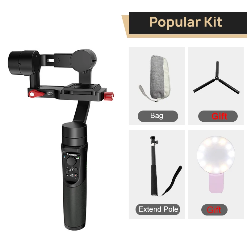 add pole n bag Hohem iSteady мульти 3-осевой ручной шарнирный стабилизатор для камеры Gopro адаптер объектива для камер Micro Камера Gopro Hero Action Камера смартфон PK Zhiyun Crane M2 - Цвет: add pole n bag