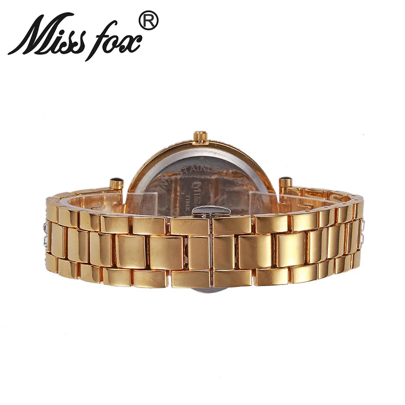 

Missfox Women Watches Crystal Diamond Leopard Casual Ladies Quartz Watch Female Gold Watches Clock For Women reloj mujer 2020