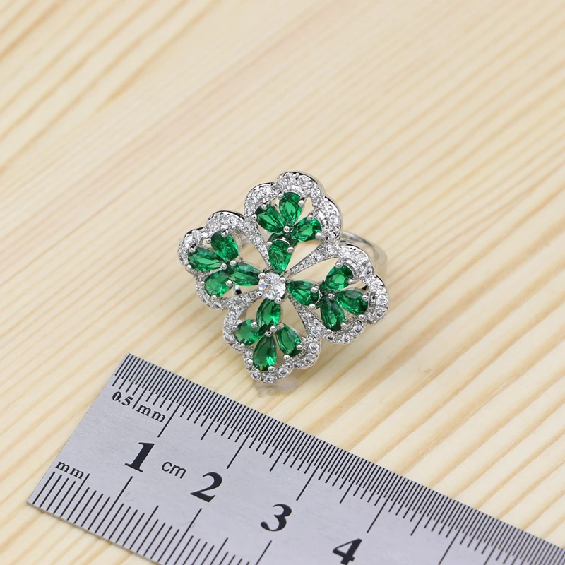 Комплект из колье и серёг серебра 925 пробы с фианитом | Украшения аксессуары