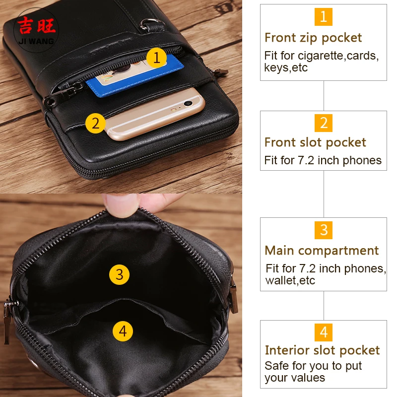 Мужские сумки из натуральной кожи на пояс мини сумка через плечо модная для