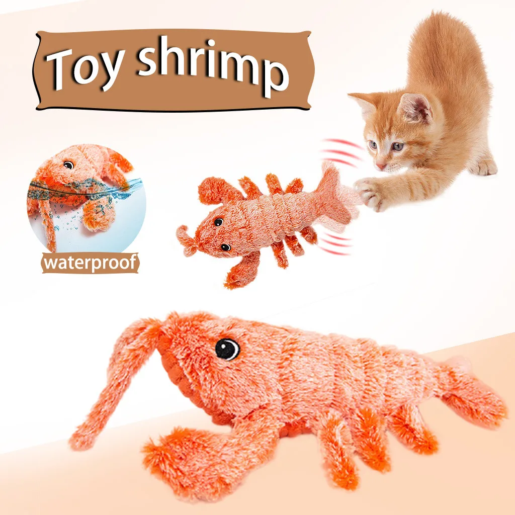 

New Pet Supplies Cat Dog Toys Jumping Shrimp Electric Simulation Lobster Pet Toy 1PC Jumping lobster + 1 usb charging cable